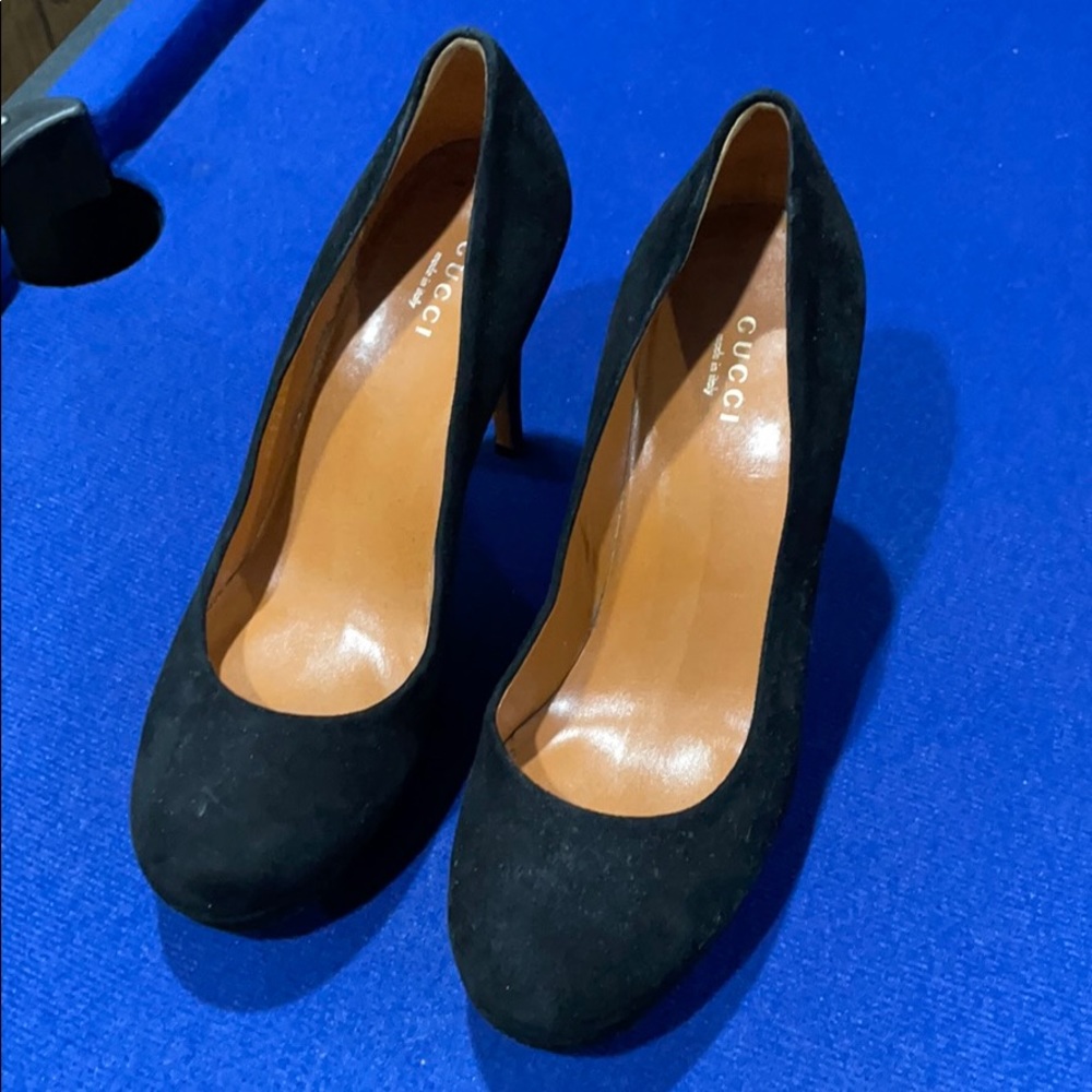 Gucci black platform heels